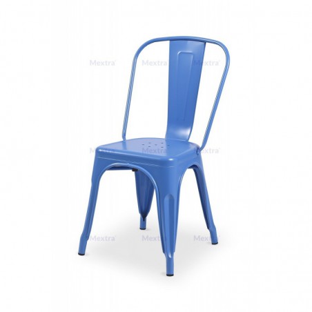 Chaises de café PARIS inspirées de TOLIX bleu