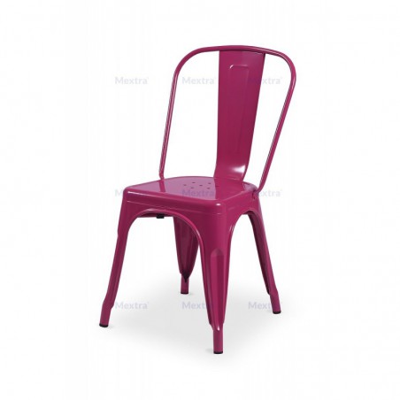 Chaises de café PARIS inspirées de TOLIX rose