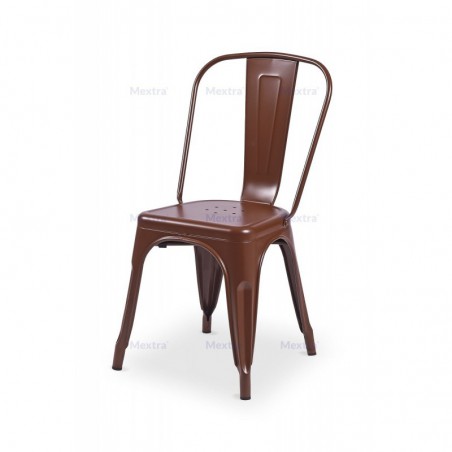 Chaises de café PARIS inspirées de TOLIX marron