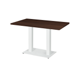 Table De Bistrot ALFA DUO blanc 120x80 Noyer foncé