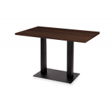 Table De Bistrot ALFA DUO noir 120x80 Noyer foncé