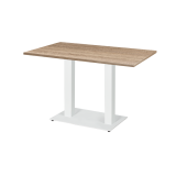 Table De Bistrot ALFA DUO blanc 120x80 Chêne Sonoma