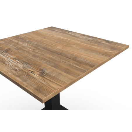 Table De Bistrot ALFA S noir 68x68 Bois rétro
