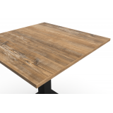 Table De Bistrot ALFA S blanc 68x68 Bois rétro