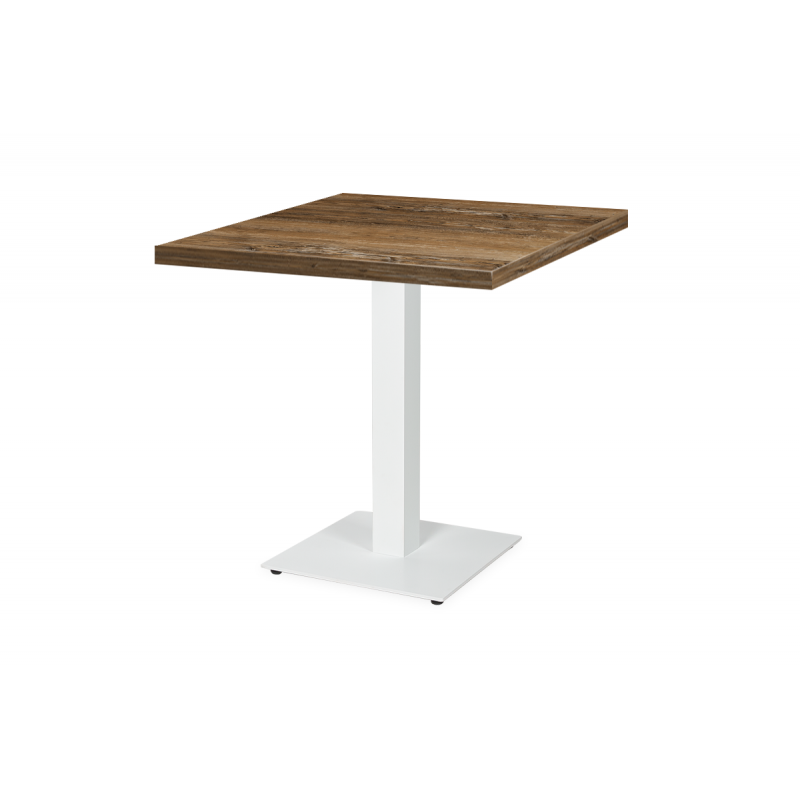 Table De Bistrot ALFA S blanc 68x68 Bois rétro