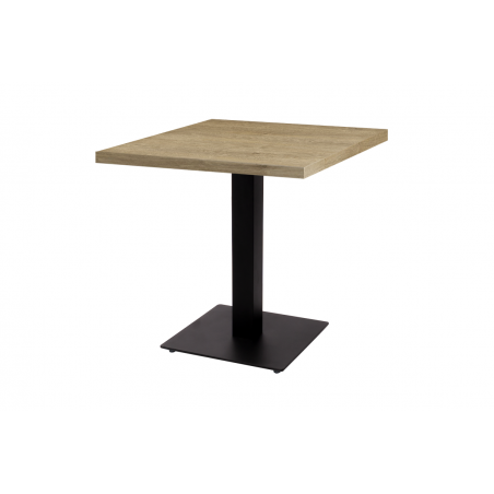 Table De Bistrot ALFA S noir 80x80 Chêne lyrique