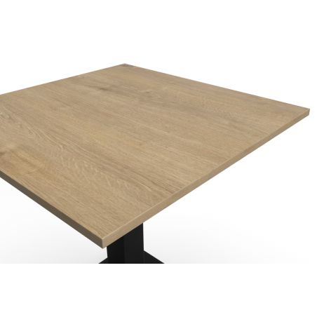 Table De Bistrot ALFA S noir 80x80 Chêne lyrique