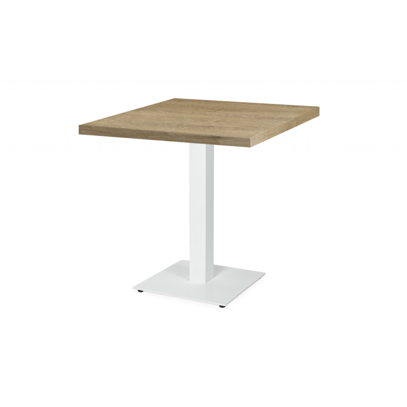 Table De Bistrot ALFA S blanc 80x80 Chêne lyrique