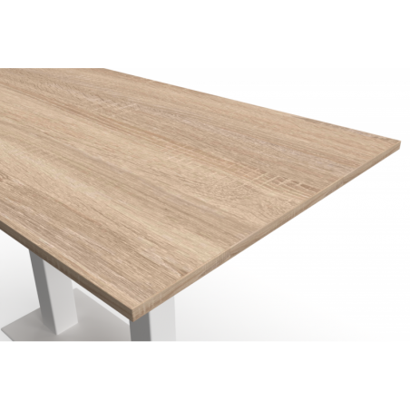 Table De Bistrot ALFA DUO blanc 120x80 Chêne Sonoma