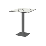 Table de jardin de terrasse ALFA BAR gris Plateaux en HPL