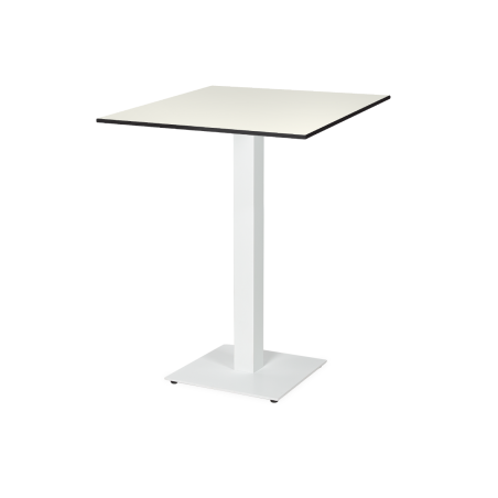 Table de jardin de terrasse ALFA BAR blanc Plateaux en HPL