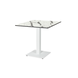 Table de jardin de terrasse ALFA S blanc Plateaux en HPL