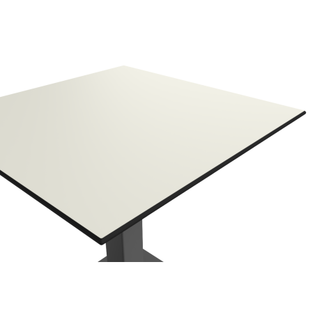 Table de jardin de terrasse ALFA S gris Plateaux en HPL