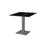 Table de jardin de terrasse ALFA S gris Plateaux en HPL
