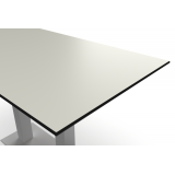 Table de jardin de terrasse ALFA DUO blanc Plateaux en HPL