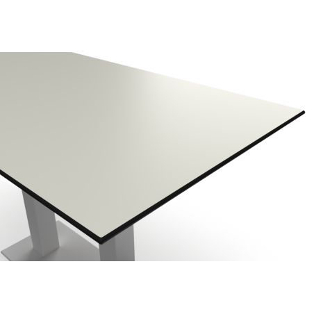 Table de jardin de terrasse ALFA DUO blanc Plateaux en HPL