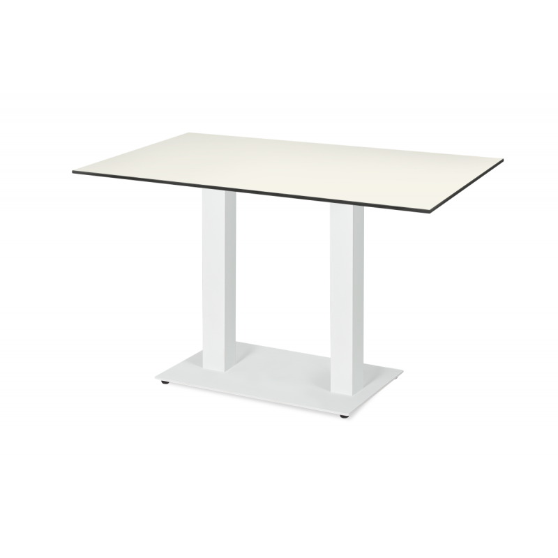 Table de jardin de terrasse ALFA DUO blanc Plateaux en HPL