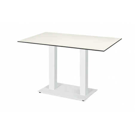 Table de jardin de terrasse ALFA DUO blanc Plateaux en HPL