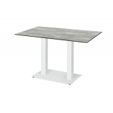 Table de jardin de terrasse ALFA DUO blanc Plateaux en HPL