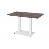 Table de jardin de terrasse ALFA DUO blanc Plateaux en HPL