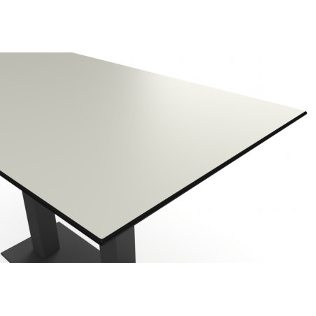 Table de jardin de terrasse ALFA DUO gris Plateaux en HPL