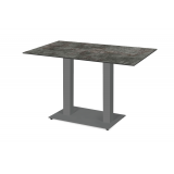 Table de jardin de terrasse ALFA DUO gris Plateaux en HPL