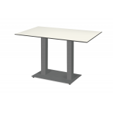 Table de jardin de terrasse ALFA DUO gris Plateaux en HPL