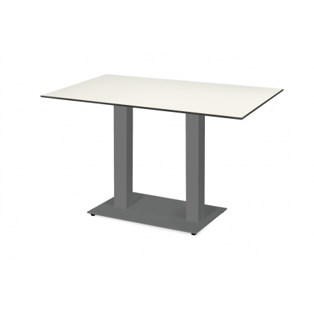 Table de jardin de terrasse ALFA DUO gris Plateaux en HPL