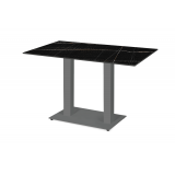 Table de jardin de terrasse ALFA DUO gris Plateaux en HPL