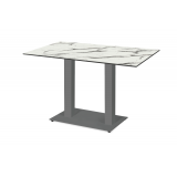 Table de jardin de terrasse ALFA DUO gris Plateaux en HPL