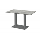 Table de jardin de terrasse ALFA DUO gris Plateaux en HPL