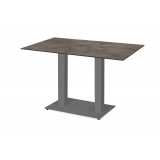 Table de jardin de terrasse ALFA DUO gris Plateaux en HPL