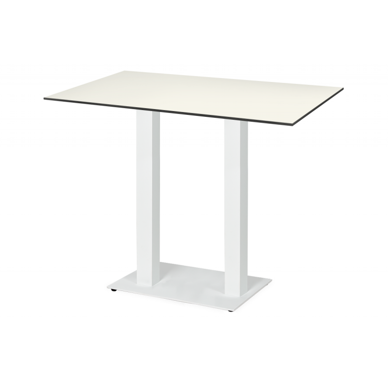 Table de jardin de terrasse ALFA BAR DUO blanc Plateaux en HPL