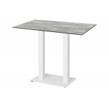 Table de jardin de terrasse ALFA BAR DUO blanc Plateaux en HPL