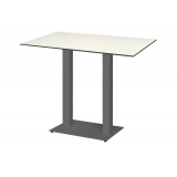 Table de jardin de terrasse ALFA BAR DUO gris Plateaux en HPL