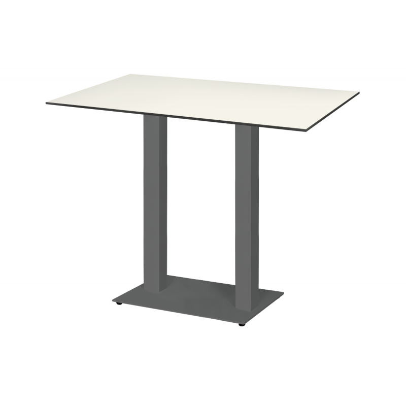 Table de jardin de terrasse ALFA BAR DUO gris Plateaux en HPL