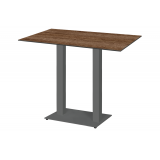 Table de jardin de terrasse ALFA BAR DUO gris Plateaux en HPL