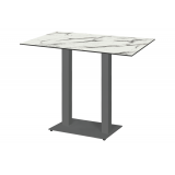 Table de jardin de terrasse ALFA BAR DUO gris Plateaux en HPL