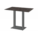 Table de jardin de terrasse ALFA BAR DUO gris Plateaux en HPL