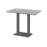 Table de jardin de terrasse ALFA BAR DUO gris Plateaux en HPL