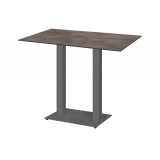 Table de jardin de terrasse ALFA BAR DUO gris Plateaux en HPL