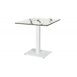 Table de jardin de terrasse ALFA 40x55 blanc Plateaux en HPL