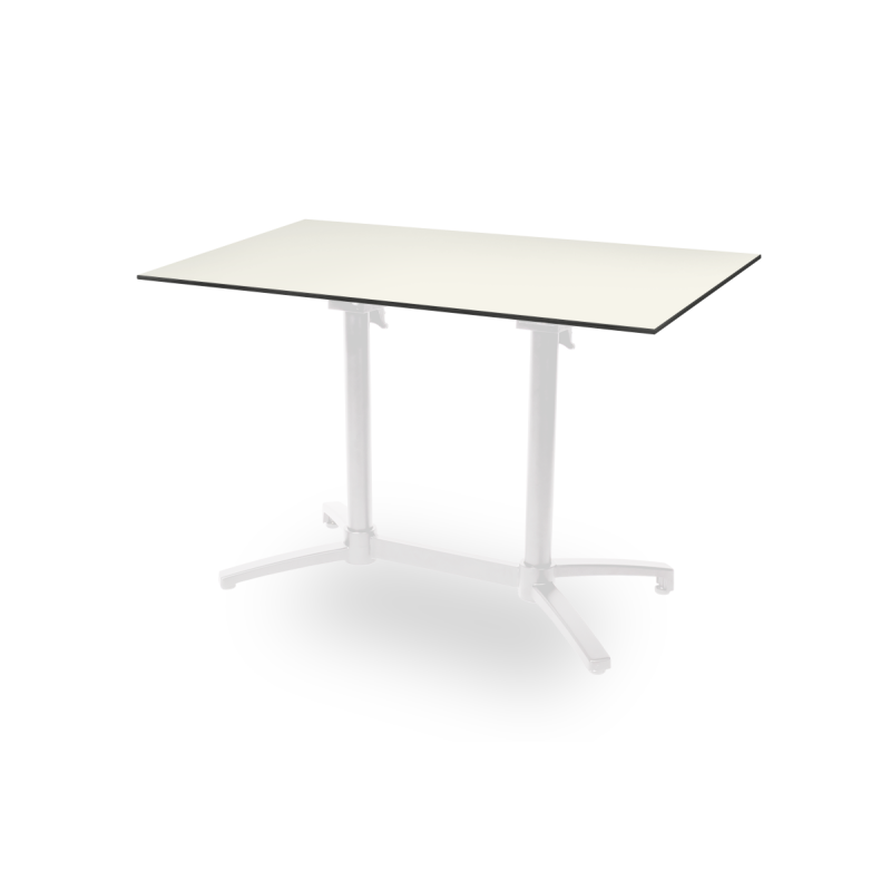 Table de jardin de terrasse CROSS COMFORT DUO blanc Plateaux en HPL