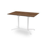 Table de jardin de terrasse CROSS COMFORT DUO blanc Plateaux en HPL