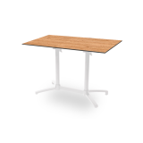 Table de jardin de terrasse CROSS COMFORT DUO blanc Plateaux en HPL