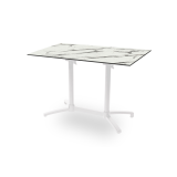 Table de jardin de terrasse CROSS COMFORT DUO blanc Plateaux en HPL