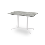 Table de jardin de terrasse CROSS COMFORT DUO blanc Plateaux en HPL