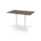 Table de jardin de terrasse CROSS COMFORT DUO blanc Plateaux en HPL