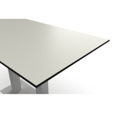 Table de jardin de terrasse CROSS COMFORT DUO blanc Plateaux en HPL