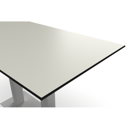 Table de jardin de terrasse CROSS COMFORT DUO blanc Plateaux en HPL